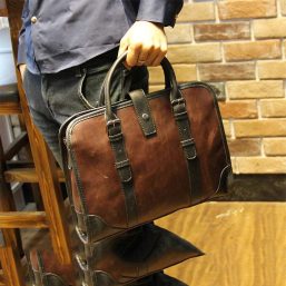 Men's Luxury Leather Shoulder Carry Briefcase